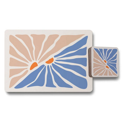 Benjamin Tate Design Designer Artwork Placemat Coaster Set Wood Bottom Exclusive from B&Q