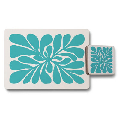 B&Q -  Designer Artwork Placemats And Coasters Set With Wood Bottom Exclusively Limited Edition