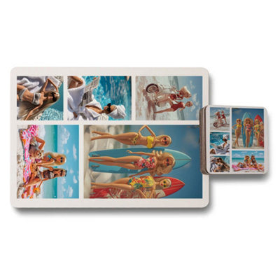B&Q -  Placemat Coaster Set Wood Bottom Exclusive Edition