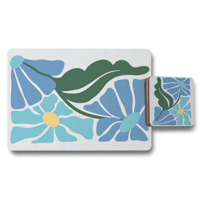 B&Q -  Placemat And Coaster Set Wood Bottom Artwork Limited