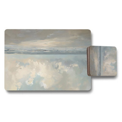 Benjamin Tate Design Designer Artwork Placemat And Coaster Set Wood Bottom from B&Q