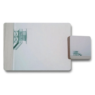 B&Q -  Placemat And Coaster Set Twelve Designer Artwork With Wood Bottom Exclusive Edition