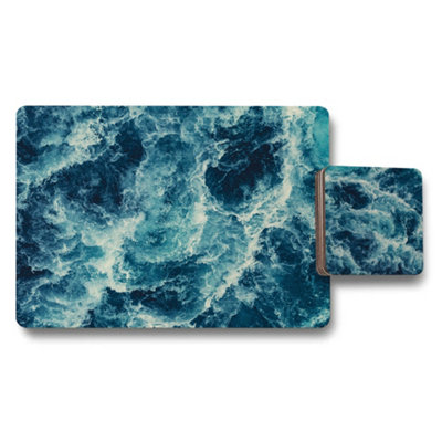 B&Q -  Limited Ocean Wave Wood Bottom Placemats And Coasters