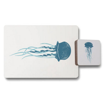 B&Q -  Placemat Coaster Set Wood Base Designer Artwork Elite