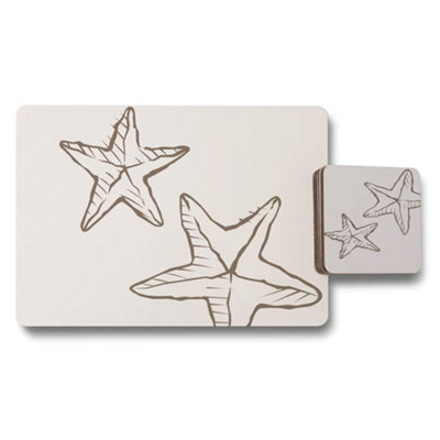 Benjamin Tate Design Designer Placemats And Coasters Set Of 12 In Trend Artwork With Wood Bottom from B&Q