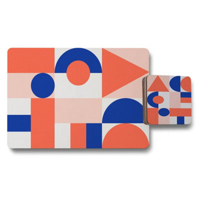 Benjamin Tate Design 12 Piece Placemat And Coaster Set With In Trend Designer ArtworkWood Bottom from B&Q