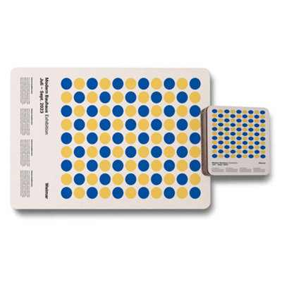 Benjamin Tate Design Designer Placemat And Coaster Set Of 12 With Wood Back from B&Q