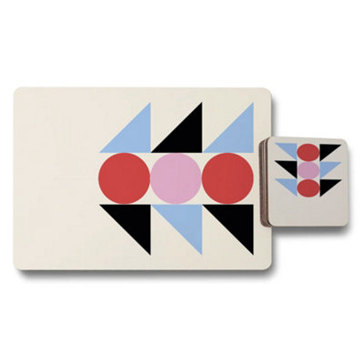 Benjamin Tate Design Geometric Placemat And Coaster Set Of 12 11 By 8 Inches Placemats And Coasters from B&Q