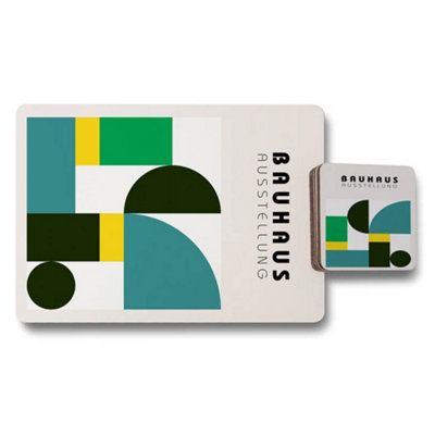B&Q -  Bauhaus Design Placemats And Coasters Set Of 12 With Wood Bottom