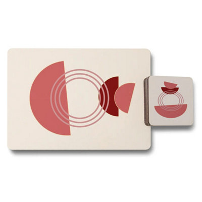 Benjamin Tate Design Designer Placemat Coaster Set 12 Pcs 11X8 Placemats 3.7In Coasters Wood Base from B&Q