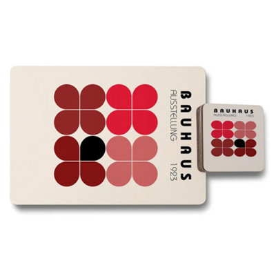 Benjamin Tate Design Bauhaus Placemat And Coaster Set 12 Pieces 11X8 Placemats 3.7X3.7 Coasters from B&Q