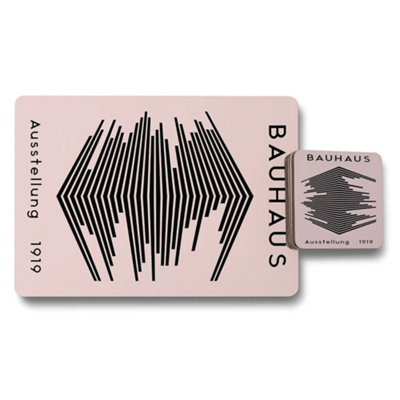 Benjamin Tate Design Bauhaus Placemats And Coasters Set 12 Pieces 11X8 With Wood Backing from B&Q