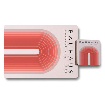 B&Q -  Bauhaus Placemat And Coaster Set 11X8 3.7 Inch Coasters Wood Bottom