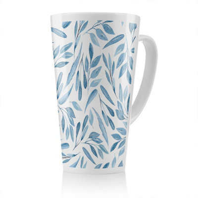 Benjamin Tate Design Watercolour Blue Branches With Leaves Latte MugStunning Designer Mug Fit For Any HomeTreat Yourself Or A Loved One from B&Q