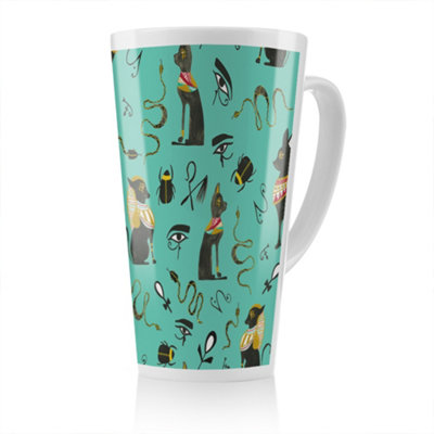 Benjamin Tate Design Hand Painting Abstract Ancient Egypt Horus Eye Signs Latte Mug from B&Q