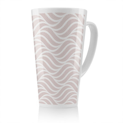 B&Q -  Geometric Pattern With Leaves Latte MugStunning Designer Mug Fit For Any HomeTreat Yourself Or A Loved One