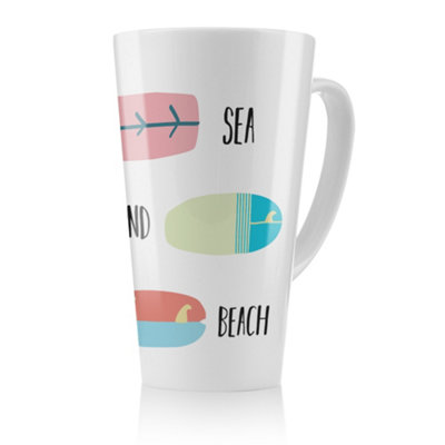 B&Q -  Sea Sand Surf Beach Latte MugStunning Designer Mug Fit For Any HomeTreat Yourself Or A Loved One