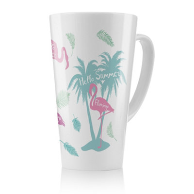 B&Q -  Palm & Flamingo Latte MugStunning Designer Mug Fit For Any HomeTreat Yourself Or A Loved One