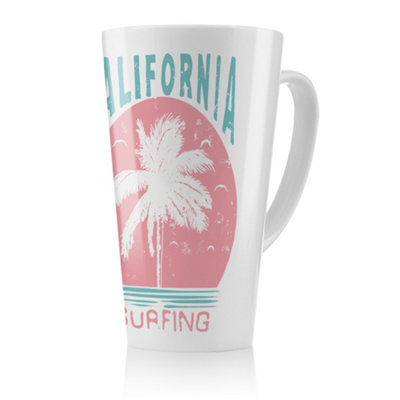 Benjamin Tate Design California Surfing Latte Mug, Stunning Designer Mug Fit For Any Home, Treat Yourself Or A Loved One