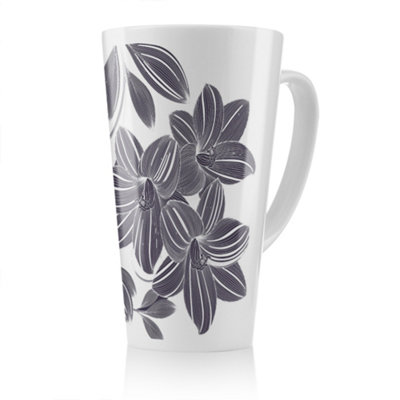 Benjamin Tate Design Orchids Latte MugStunning Designer Mug Fit For Any HomeTreat Yourself Or A Loved One from B&Q