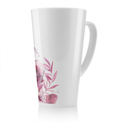 B&Q -  Pink Floral Latte MugStunning Designer Mug Fit For Any HomeTreat Yourself Or A Loved One
