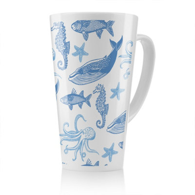 Benjamin Tate Design Sealife Latte MugStunning Designer Mug Fit For Any HomeTreat Yourself Or A Loved One from B&Q
