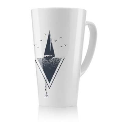 B&Q -  Sailboat At Sea Latte MugStunning Designer Mug Fit For Any HomeTreat Yourself Or A Loved One