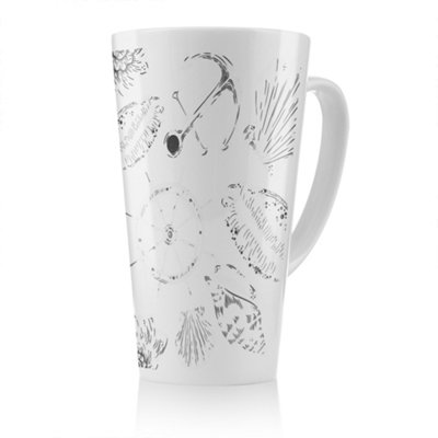 Benjamin Tate Design Drawn Nautical Elements Latte MugStunning Designer Mug Fit For Any HomeTreat Yourself Or A Loved One from B&Q