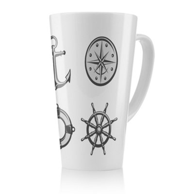 B&Q -  Nautical Icons Latte MugStunning Designer Mug Fit For Any HomeTreat Yourself Or A Loved One