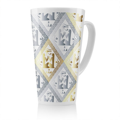 Benjamin Tate Design Egyptian Hieroglyphs In Gold & Silver Latte MugStunning Designer Mug Fit For Any HomeTreat Yourself Or A Loved One from B&Q