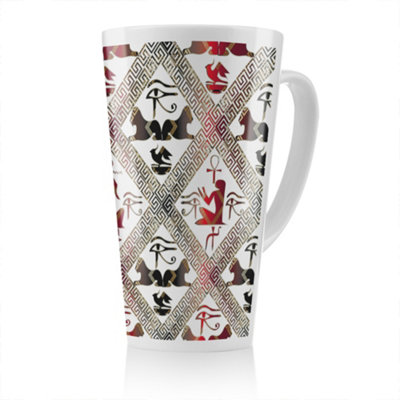 Benjamin Tate Design Egyptian Hieroglyphs In Red & Black Latte MugStunning Designer Mug Fit For Any HomeTreat Yourself Or A Loved One from B&Q