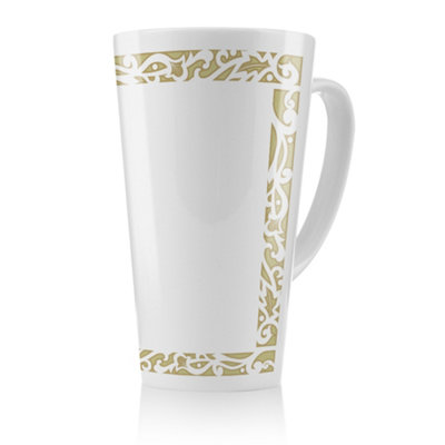 Benjamin Tate Design Egyptian Hieroglyphs Golden Border Latte MugStunning Designer Mug Fit For Any HomeTreat Yourself Or A Loved One from B&Q