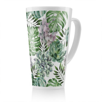 Benjamin Tate Design Watercolour Botanical Leaves Latte MugStunning Designer Mug Fit For Any HomeTreat Yourself Or A Loved One from B&Q