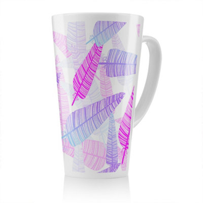 B&Q -  Purple Feathers Latte MugStunning Designer Mug Fit For Any HomeTreat Yourself Or A Loved One