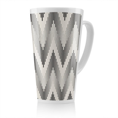 Benjamin Tate Design Geometric Zig Zag Latte MugStunning Designer Mug Fit For Any HomeTreat Yourself Or A Loved One from B&Q