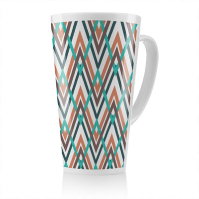 Benjamin Tate Design Coloured Geometric Zig Zag Latte MugStunning Designer Mug Fit For Any HomeTreat Yourself Or A Loved One from B&Q