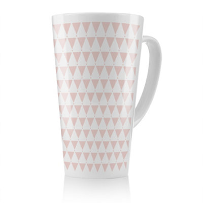 B&Q -  Pink Triangles Latte MugStunning Designer Mug Fit For Any HomeTreat Yourself Or A Loved One