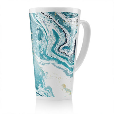 B&Q -  Marble In Blue Latte MugStunning Designer Mug Fit For Any HomeTreat Yourself Or A Loved One