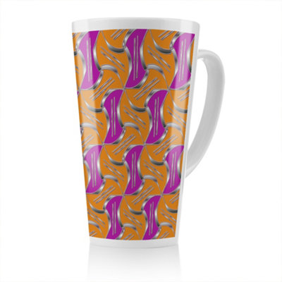 Benjamin Tate Design Geo Metalic Shapes Latte Mug, Stunning Designer Mug Fit For Any Home, Treat Yourself Or A Loved One