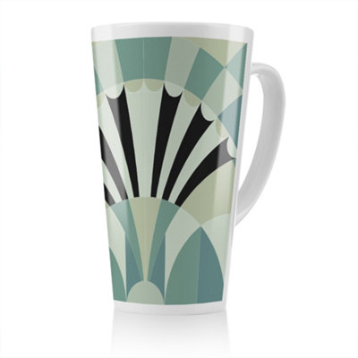 B&Q -  Green Geo Arches Latte MugStunning Designer Mug Fit For Any HomeTreat Yourself Or A Loved One