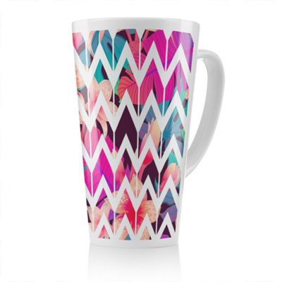 Benjamin Tate Design Tropical Geometric Zig Zags Latte MugStunning Designer Mug Fit For Any HomeTreat Yourself Or A Loved One from B&Q