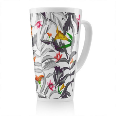 Benjamin Tate Design Monochrome Leaves Latte MugStunning Designer Mug Fit For Any HomeTreat Yourself Or A Loved One from B&Q