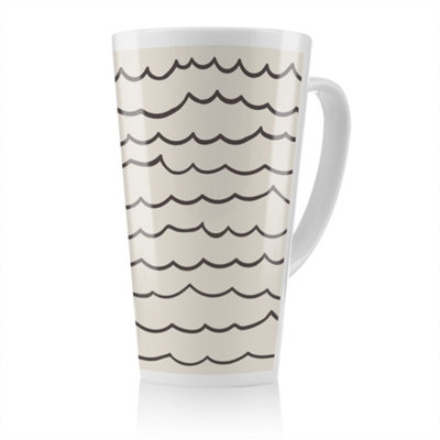 Benjamin Tate Design Wave Lines Latte MugStunning Designer Mug Fit For Any HomeTreat Yourself Or A Loved One from B&Q