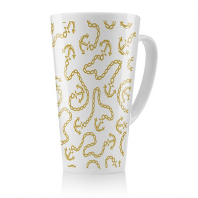 B&Q -  Anchor & Chains Latte MugStunning Designer Mug Fit For Any HomeTreat Yourself Or A Loved One