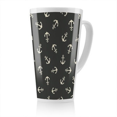 B&Q -  Anchors On Black Latte MugStunning Designer Mug Fit For Any HomeTreat Yourself Or A Loved One