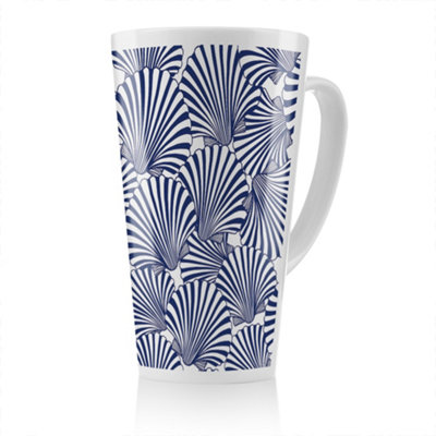 B&Q -  Striped Sea Shells Latte MugStunning Designer Mug Fit For Any HomeTreat Yourself Or A Loved One