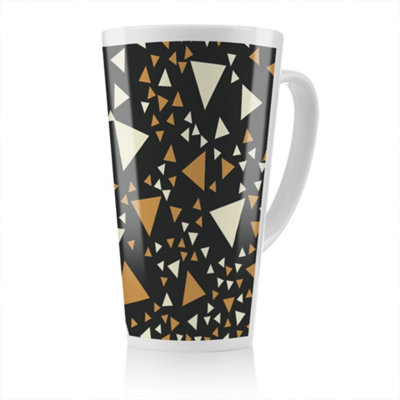 B&Q -  Triangles On Black Latte MugStunning Designer Mug Fit For Any HomeTreat Yourself Or A Loved One
