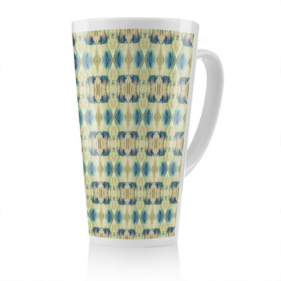 Benjamin Tate Design Psychedelic Geometric Pattern Latte Mug, Stunning Designer Mug Fit For Any Home, Treat Yourself Or A Loved One B&Q