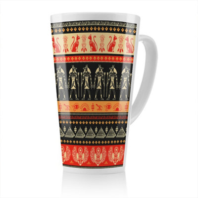 Benjamin Tate Design Egyptian Heiroglyphs In Orange & Black Latte MugStunning Designer Mug Fit For Any HomeTreat Yourself Or A Loved One from B&Q