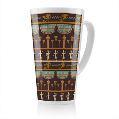 Benjamin Tate Design Orange & Black Hieroglyphs Latte MugStunning Designer Mug Fit For Any HomeTreat Yourself Or A Loved One from B&Q